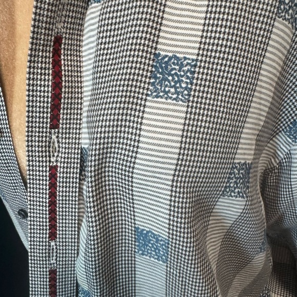 Robert Graham Stylish Grey and Black Men's Shirt Cotton M - Picture 7 of 9